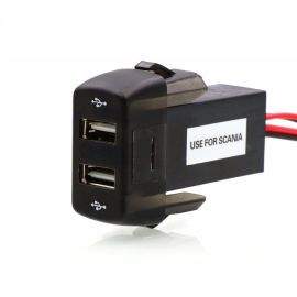 Двоен УСБ USB порт за вграждане за Скания Scania Р R П P Г G  RAZ013
