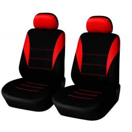 1+1 Нова универсална тапицерия за предни седалки , калъфи за предни седалки за автомобил бус ван текстил в червено-черно  TAP338