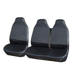 2 + 1 комплект водоустойчив протектор за седалки, предпазни калъфи за ванове и бусове в черно