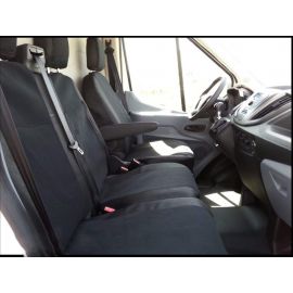 2+1 комплект калъфи / тапицерия - специално ушити за Ford Transit 2013+ - пасват перфектно - с отвор за барчето на двойната седалка - черно  TAP231