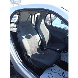 1+1 Калъфи за предни седалки, тапицерия за автомобил Smart Fortwo Смарт Форту, текстил черно Лукс  TAP156