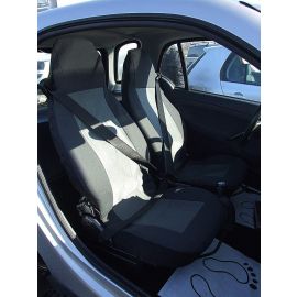 1+1 Калъфи за предни седалки, тапицерия за автомобил Smart Fortwo Смарт Форту, текстил сиво-черно Лукс  TAP157