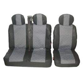 Универсални калъфи/тапицерия 2-1 за предни седалки Черно-Сиви - Текстил/Еко кожа  TAP029
