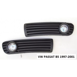 Нов комплект за директно заместване, халогени с решетки и LED ЛЕД крушки , фарове за мъгла за Vw Volkswagen Фолксваген Passat Пасат Б5 1997 - 2001 HALG40  HALG40