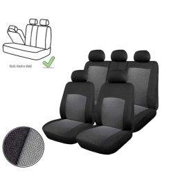 Универсална Авто тапицерия, калъфи за седалки, пълен комплект делима задна седалка с цип сива  TAP249