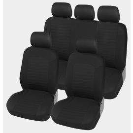 Универсална Авто тапицерия Kалъфи За Седалки Пълен Комплект 9 Части Черно  TAP464