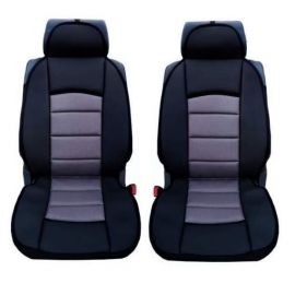 1 + 1 Универсални калъфи, тапицерия за предни седалки, Масажор, високо качествен текстилен материал, Сиво-Черно  TAP113