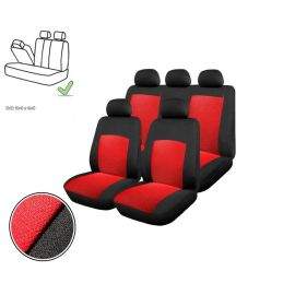 Универсална Авто тапицерия, калъфи за седалки, пълен комплект делима задна седалка с цип червена  TAP250