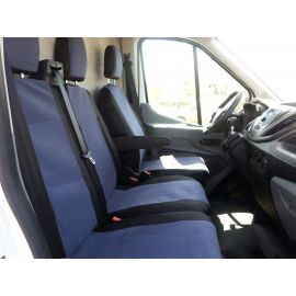 2+1 комплект калъфи / тапицерия - специално ушити за Ford Transit 2013+ - пасват перфектно - с отвор за барчето на двойната седалка - черно и сиво  TAP233