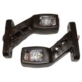 Комплект 2 броя - 14см - LED странични гумени рогчета / маркери Габаритни светлини за камиони, тирове и ремаркета - 12V / 24V - бяло oранжево червено  2