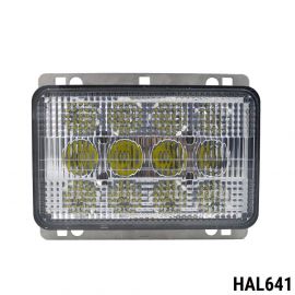 ЛЕД Диоден Халоген LED Фар - 5100lm 16.5cm 60W PRO - Късa/Дълга Светлина - John Deere с метални планки за захващане  HAL641