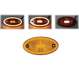 LED Светодиоден Габарит, 116mm x 60mm, Оранжев, Жълт, Неон Ефект, Три Функции,12V-24V  MAR911