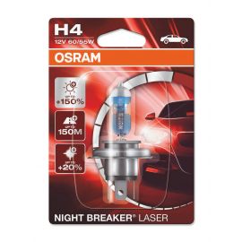 1 брой Халогенна крушка за фар Osram H4 Night Breaker Laser Next Gen +150%,60/55W, 12V, P43T, Блистер  64193NL-01B