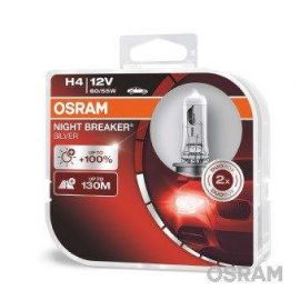 Комплект 2 халогенни крушки Osram H4 Night Breaker Silver +100%, 60/55W, 12V, P43T  64193NBS-HCB