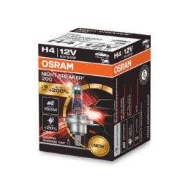1 брой Халогенна крушка за фар Osram H4 Night Breaker +200% 60/55W 12V P43T  64193NB200
