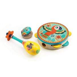 Djeco детски музикални инструменти дайре, маракас и кастанети DJ06016
