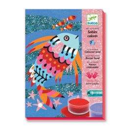 Djeco детски комплект за оцветяване с цветен пясък рибки DJ08661