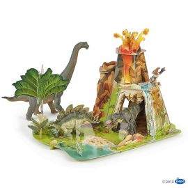 Papo 3D земя на динозаври от картон 60600