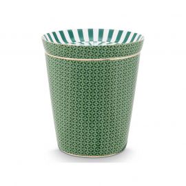 Pip Studio чаша с чиния Royal Tiles тъмно зелено 51.002.431
