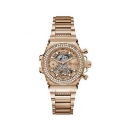 GUESS ROSE GOLD TONE CASE ROSE GOLD TONE STAINLESS STEEL WATCH GW0552L3