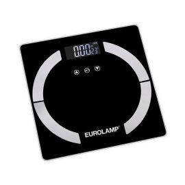 EUROLAMP SA Кантар от Eurolamp с функция за измерване на тегло, вода, мазнини, индекс на телесна маса, калории, костна и мускулна маса, запазване на да