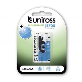 Uniross Акумулаторни батерии NiMH Uniross AA 2700 блистер 2бр. 8289