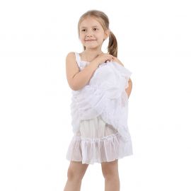 Рокля Candy в бяло за момиче от 2 до 7 години