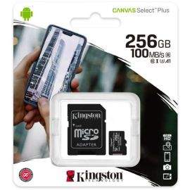Карта памет KINGSTON 256GB Micro SD HC Card Class 10 Canvas Select Plus SDCS2/256GB, с адаптер
