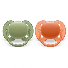 Philips AVENT Залъгалки Ultra Soft (18м+) зелено/оранжево