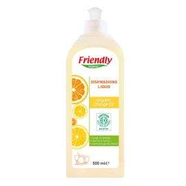 Friendly Organic FRIENDLY ORGANIC Препарат за измиване на съдове с портокалово масло, 500мл
