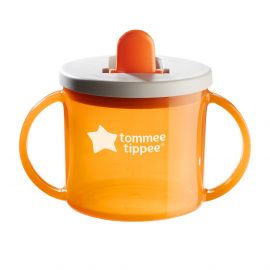 Tommee Tippee Чаша с дръжки Tommee Tippee First Cup 4м+, оранжева