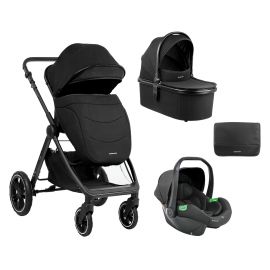 Kikkaboo Комбинирана количка 3в1 с кош за новородено Ava Black 31001010065