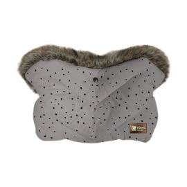 Kikkaboo Ръкавица за количка Luxury Fur Dots Grey 31108040097