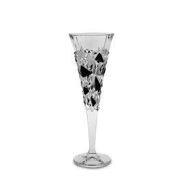 Чаша за шампанско Bohemia 1845 Glacier Matt Fond and Black Lister 200ml, 6 броя
