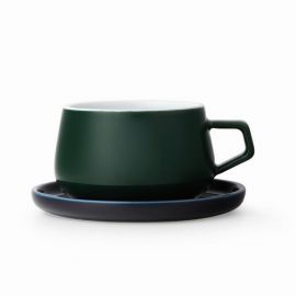 Чаша за чай с подложна чинийка VIVA Classic Pine Green 250ml,  порцелан