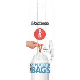 Торба за кош Brabantia PerfectFit Slide/Paper Bin размер B, 5L, 20 броя, ролка