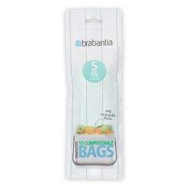 Торба за кош Brabantia PerfectFit Sort&Go размер S, 6L, 10 броя, зелени, биоразградими, ролка
