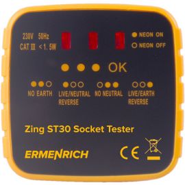 Тестер за захранващи контакти Ermenrich Zing ST30