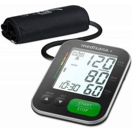 Апарат за измерване на кръвно налягане с Bluetooth Medisana BU 570 connect, Германия, Ултра тънък дизайн, Черен