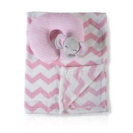 Cangaroo Бебешко одеяло 90/75 cm с възглавница Sammy розов