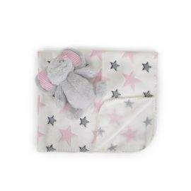 Cangaroo Бебешко одеяло 90/75 cm с играчка Elephant pink