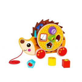 Tooky Toy Дървена играчка за дърпане Hedgehog TKE011