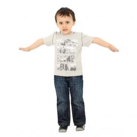 Тениска Safari в сив цвят за момче от 3 до 8 години