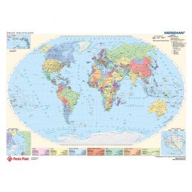 Panta Plast Подложка за бюро, 590 x 417 mm, с политически карти на Света и Европа