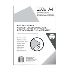 Fellowes Корици за подвързване, PVC, А4, 150 микрона, прозрачни, 100 броя 1074160017
