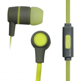 Vakoss Слушалки, с тапи, за поставяне в ушите, с микрофон, с плосък кабел, електриковозелени 2045260065