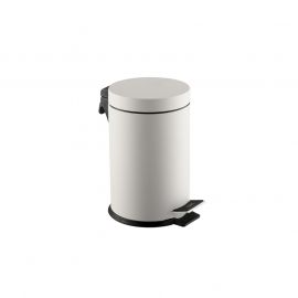 Dayco Кош за отпадъци, с педал, метален, ø18 х 29 cm, 5 L, бял