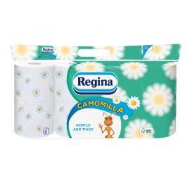 Regina Тоалетна хартия Camomilla, целулоза, трипластова, 150 къса, 8 броя 5125260025