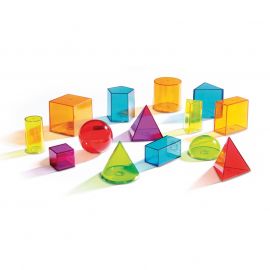 Learning Resources Прозрачни геометрични фигури, цветни, 14 броя