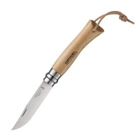 Сгъваем нож Opinel №7 Inox с кожена връзка, острие 8 см